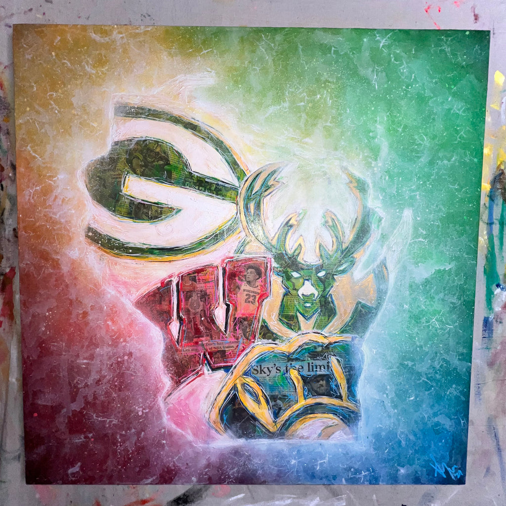 Wisconsin Sports Team Mixed Media Art