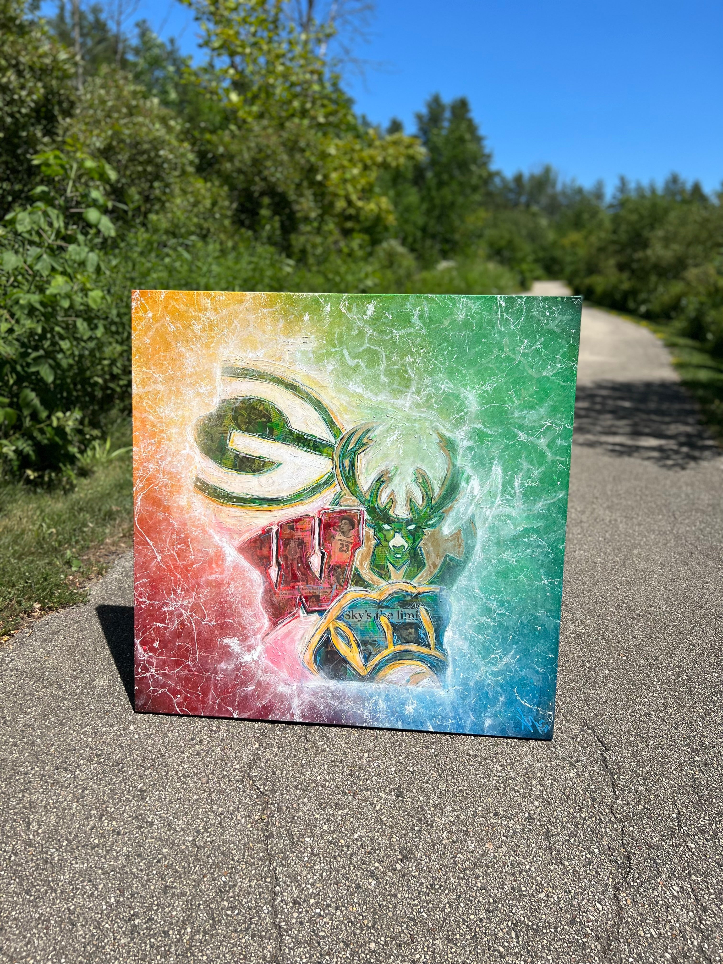 Wisconsin Sports Team Mixed Media Art